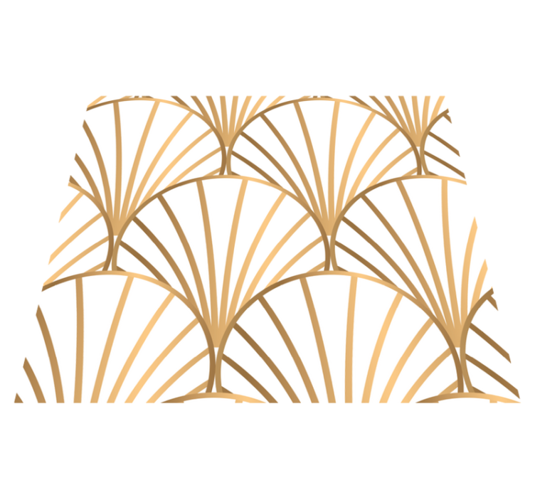 Art deco white and gold bedroom vinyl rug - TenStickers