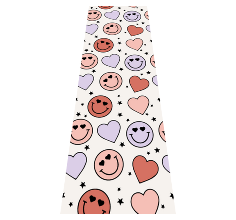 Bedroom vinyl rug with love and heart emojis - TenStickers