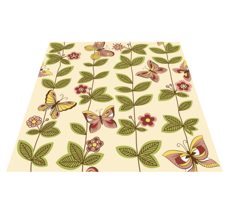 Bedroom vinyl rug with butterflies - TenStickers