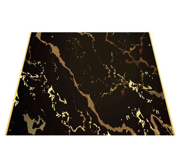 Bedroom vinyl rug in black and gold marble texture - TenStickers