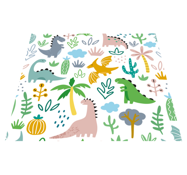 Bedroom vinyl rug scandinavian jurassic design - TenStickers