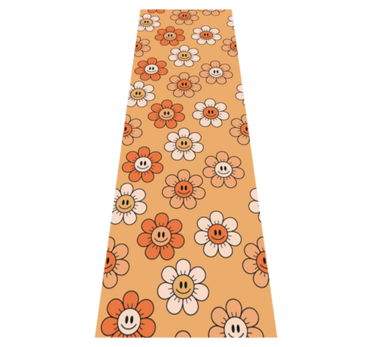 Bedroom vinyl rug with orange smiley faces - TenStickers