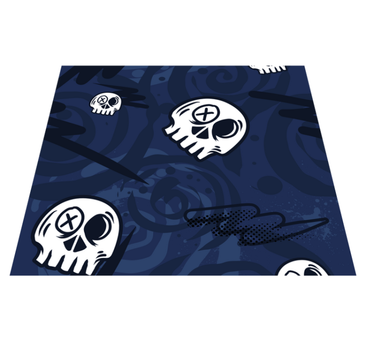 Bedroom vinyl rug with graffiti skulls design - TenStickers