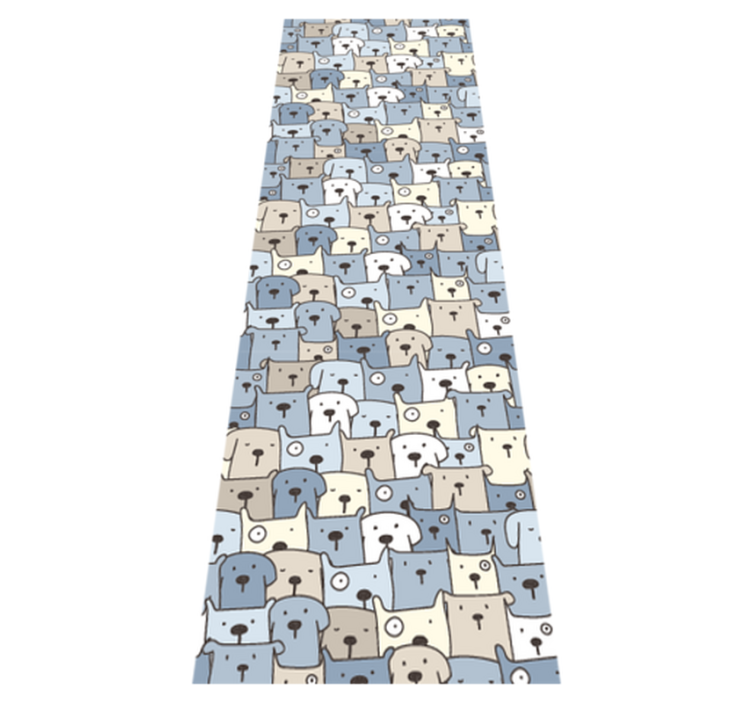 Bedroom vinyl rug with gray dog sketches - TenStickers