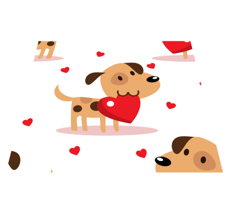 Red dogs bedroom vinyl rug - TenStickers