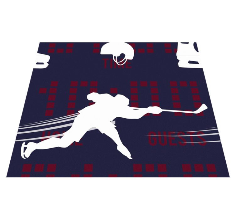 Hockey player bedroom vinyl rug - TenStickers