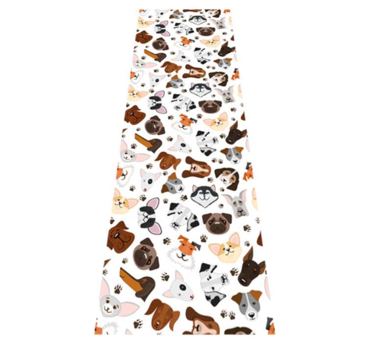 Bedroom vinyl rug featuring dog breed heads - TenStickers