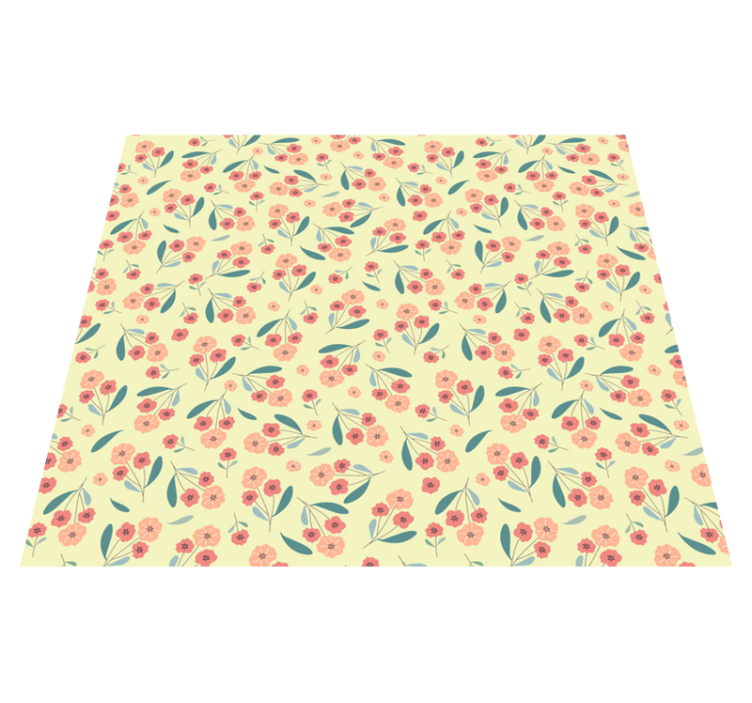 Bedroom vinyl rug with roses pattern - TenStickers
