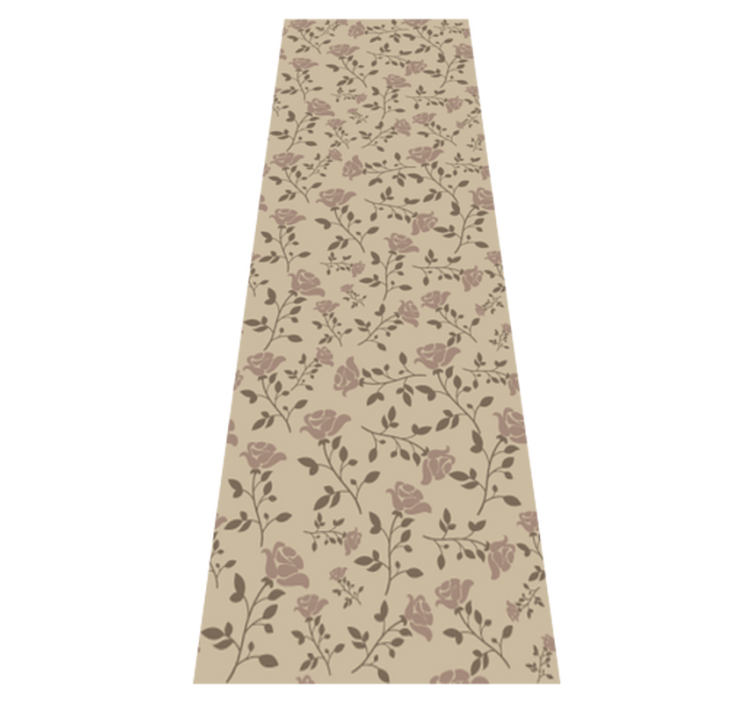 Bedroom vinyl rug in brown vintage rose pattern - TenStickers
