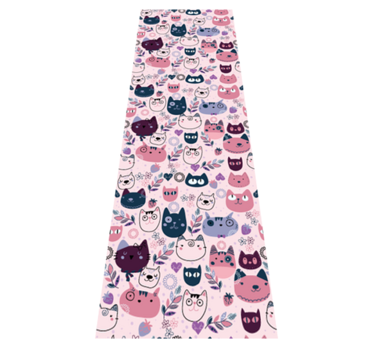 Bedroom vinyl rug with pink cats fashion pattern - TenStickers