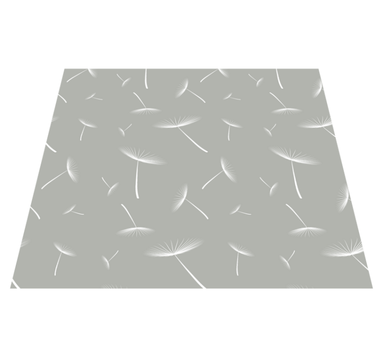 Grey floral light bedroom vinyl rug - TenStickers