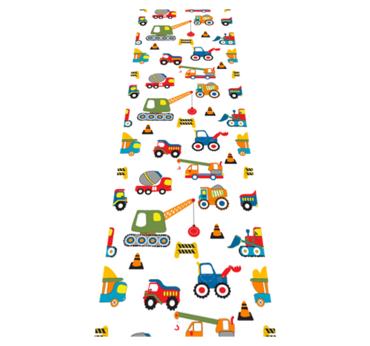 Bedroom vinyl rug with cute digger design - TenStickers