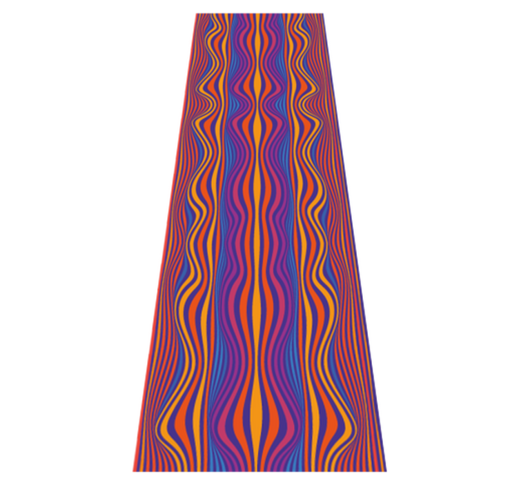 Psychedelic groovy lines bedroom vinyl rug - TenStickers