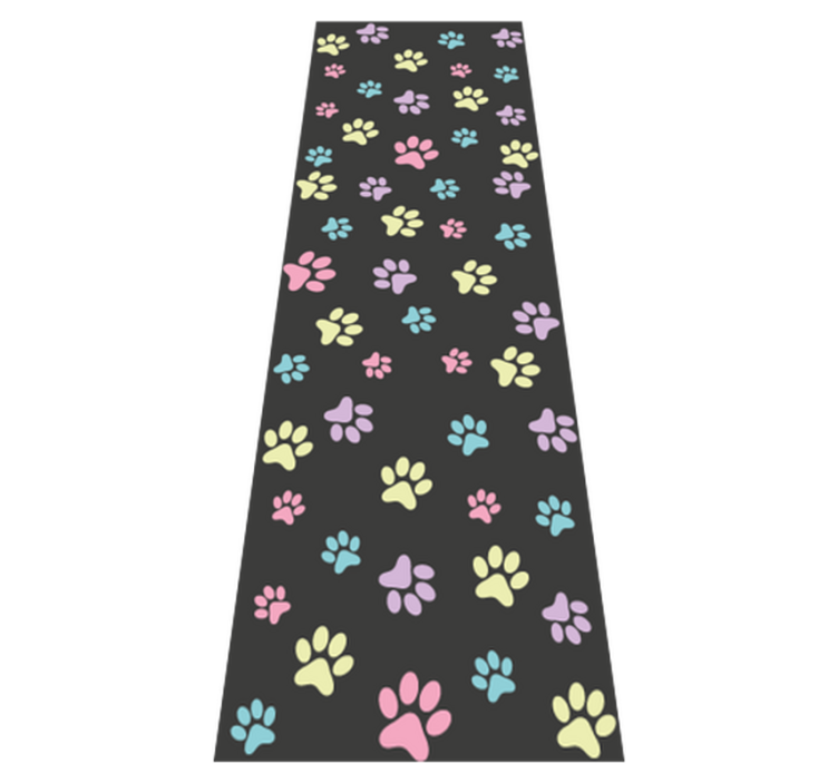 Bedroom vinyl rug with vibrant dog paw prints - TenStickers