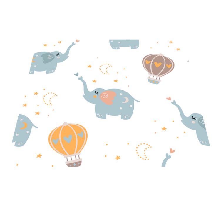 Bedroom vinyl rug with adorable elephants for kids - TenStickers