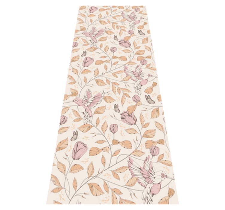 Bedroom vinyl rug in beige tulip pattern - TenStickers