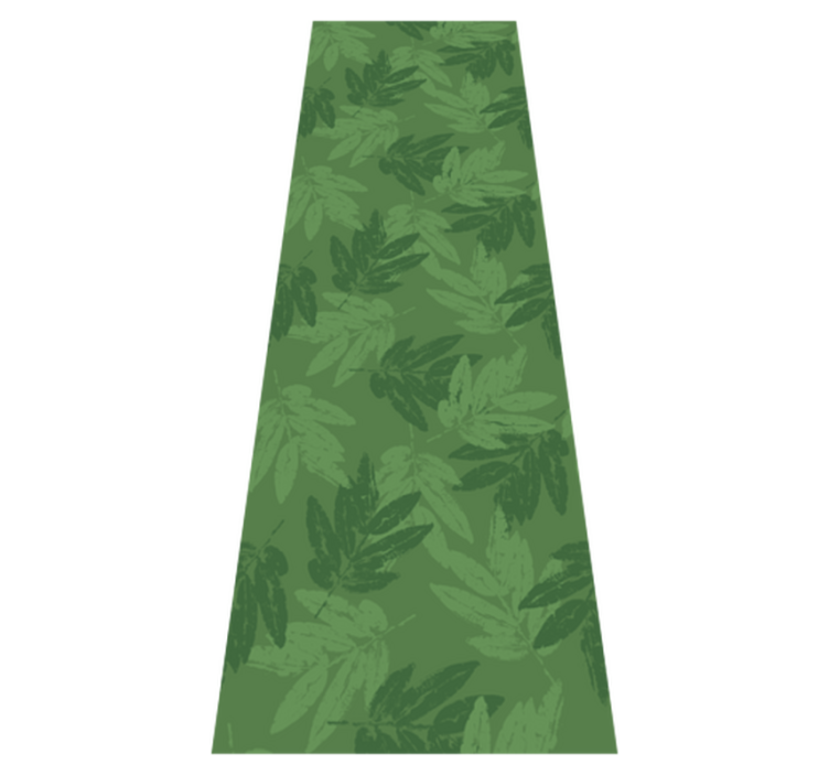 Bedroom vinyl rug with simple green leaves pattern - TenStickers