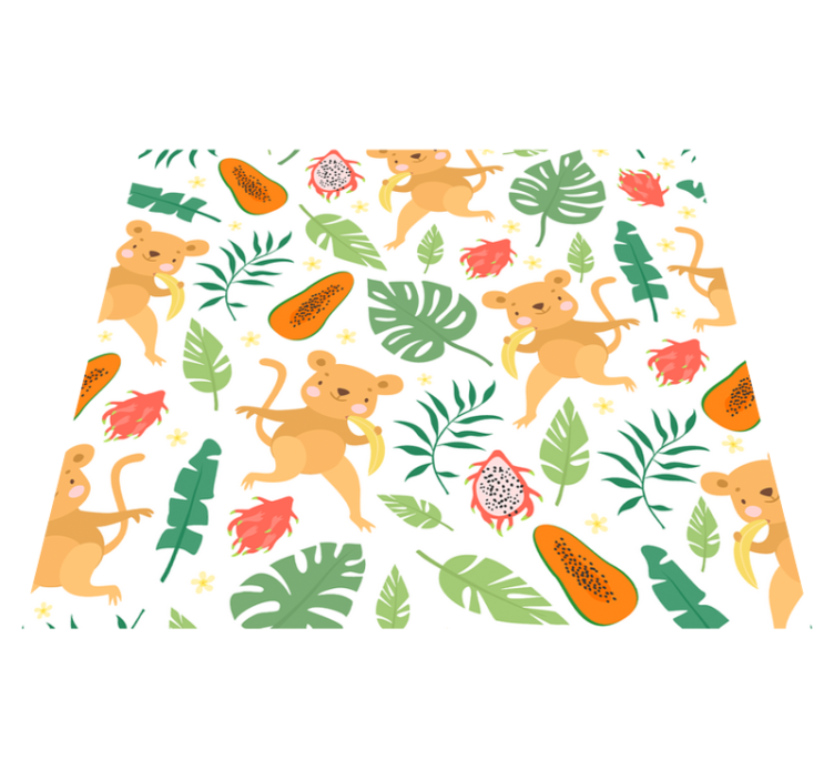 Bedroom vinyl rug tropical monkey in branches - TenStickers
