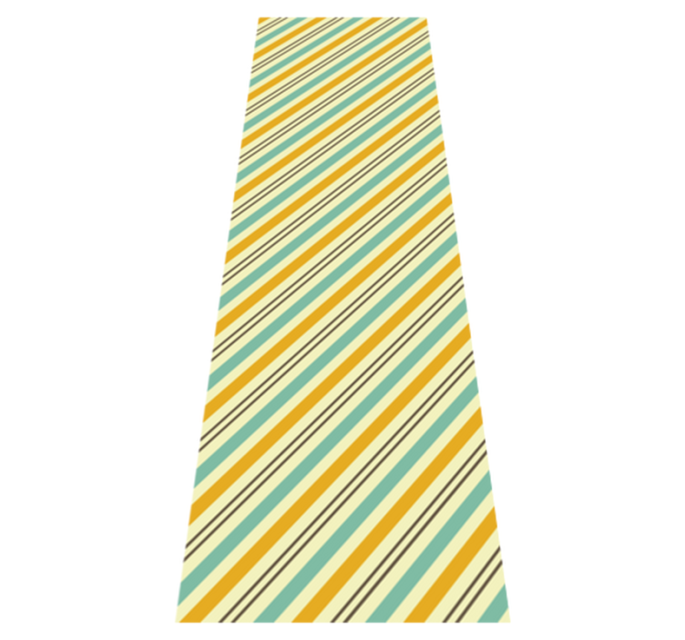 Bedroom vinyl rug with vintage diagonal tricolor design - TenStickers