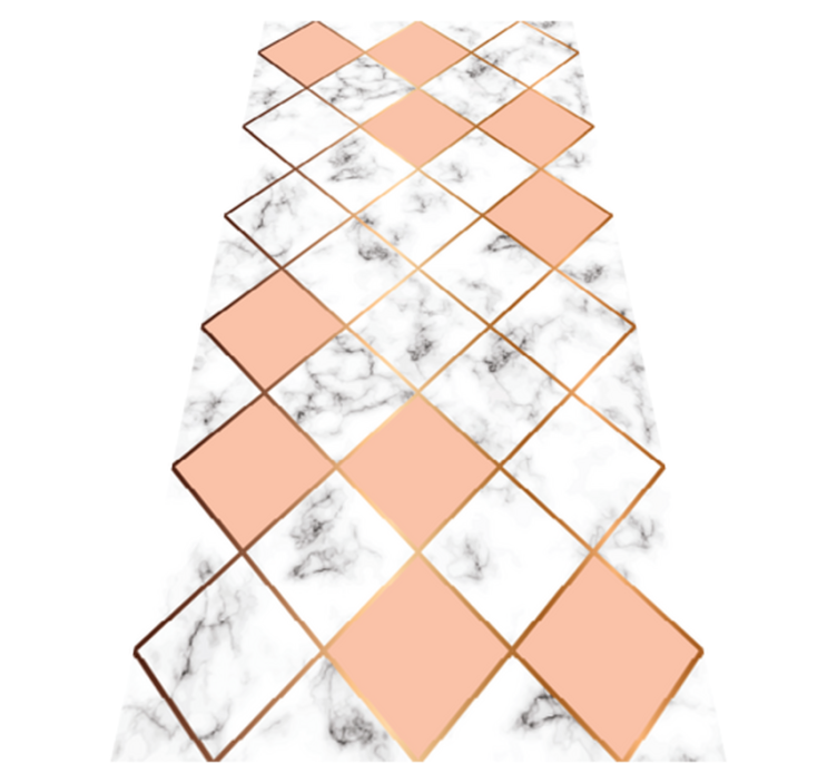 Bedroom vinyl rug in pink geometric marble design - TenStickers