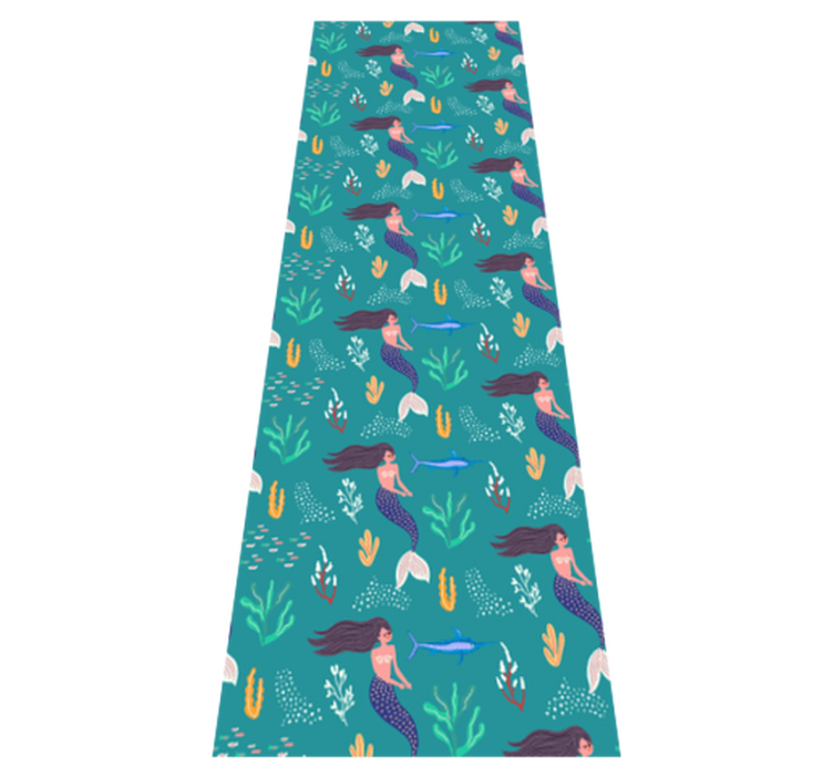 Bedroom vinyl rug with mermaids and swordfish - TenStickers