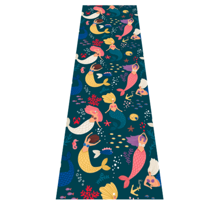 Bedroom vinyl rug in dark blue mermaid design - TenStickers