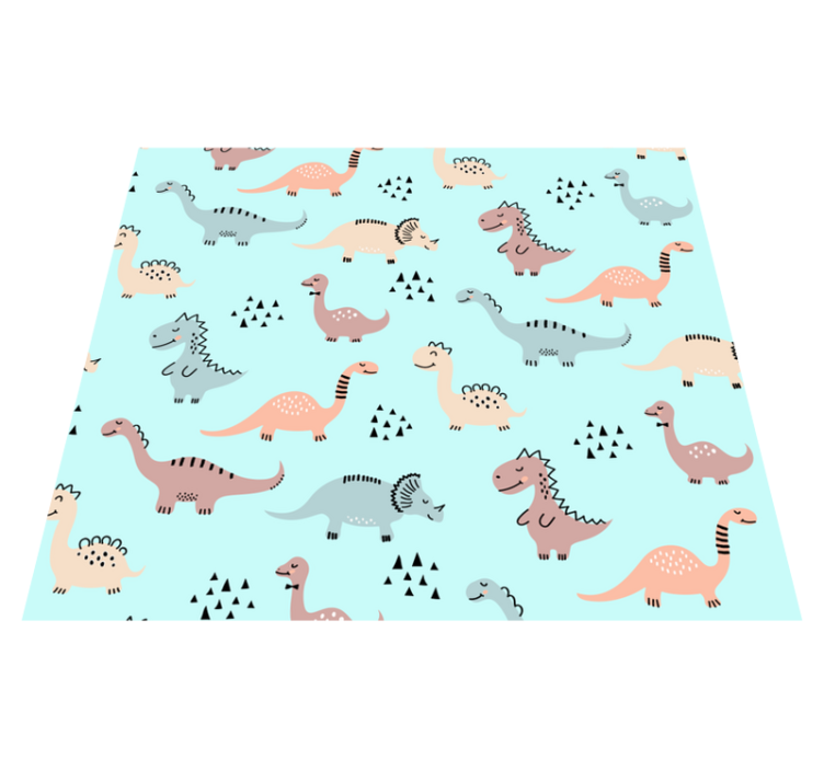 Bedroom vinyl rug with blue background and dinos - TenStickers