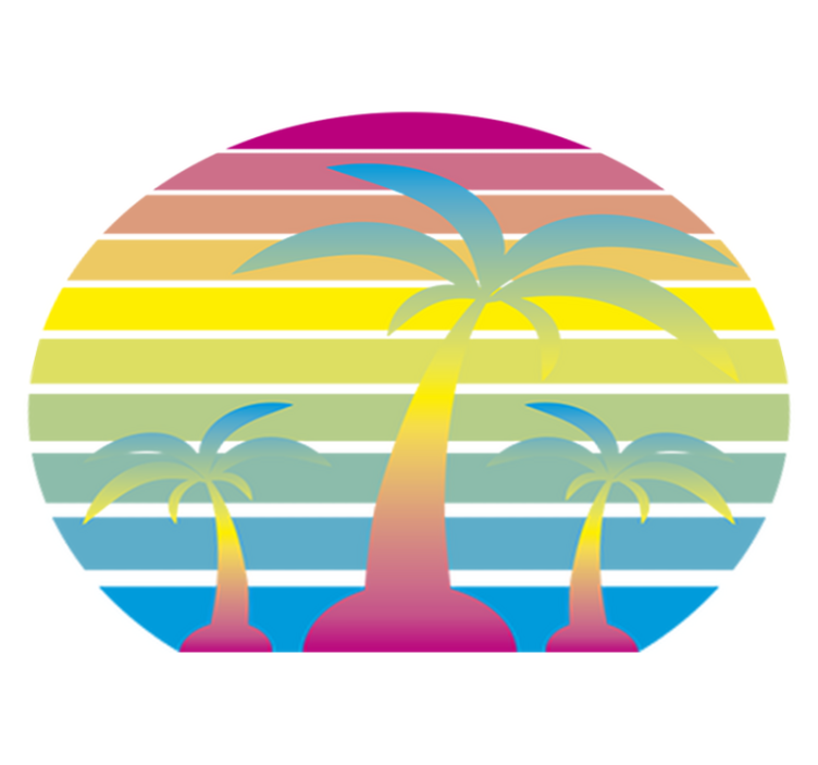 Nature vinyl rug 80s sunset decorative vinyl - TenStickers