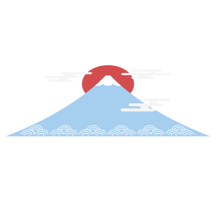 Nature vinyl rug asian inspired mountain design - TenStickers