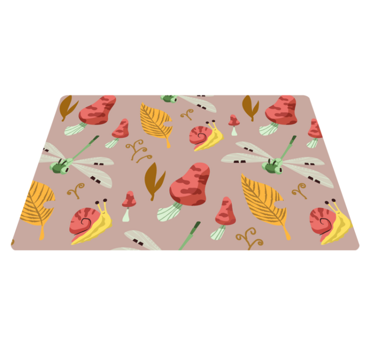 Nature vinyl rug with autumn flora and fauna design - TenStickers