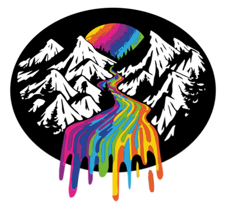 Nature vinyl rug rainbow mountain landscape - TenStickers