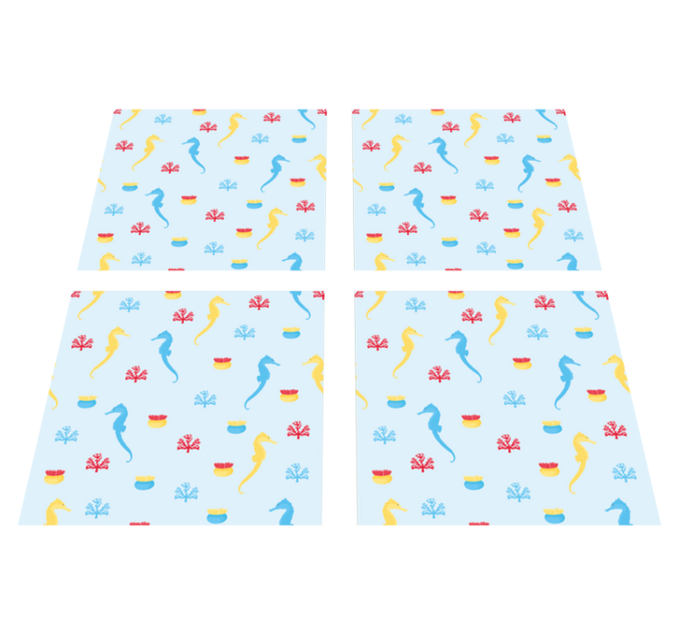 Nature vinyl rug seahorse nature splash - TenStickers