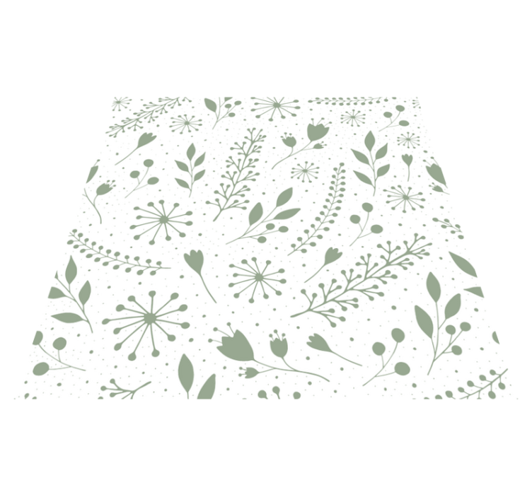 Floral vinyl rug with leafy floral design - TenStickers