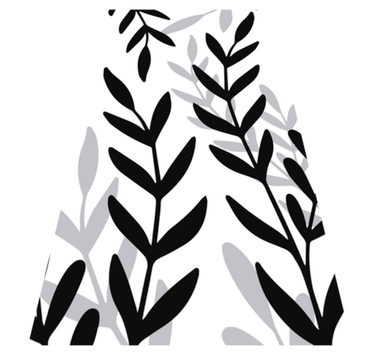 Floral vinyl rug with a translucent plant design - TenStickers