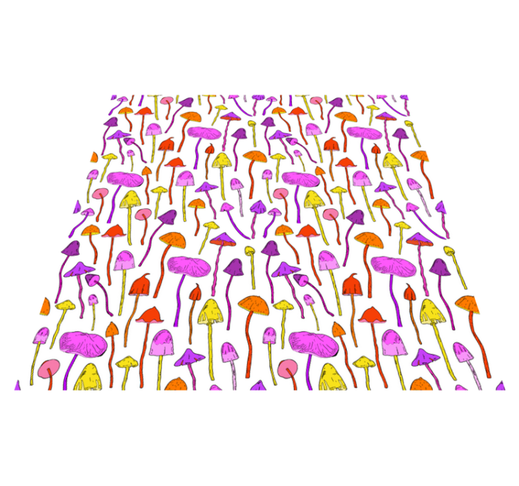 Floral vinyl rug with psychedelic mushroom design - TenStickers