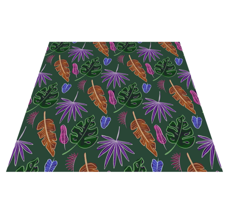 Floral vinyl rug with geometric neon shade - TenStickers