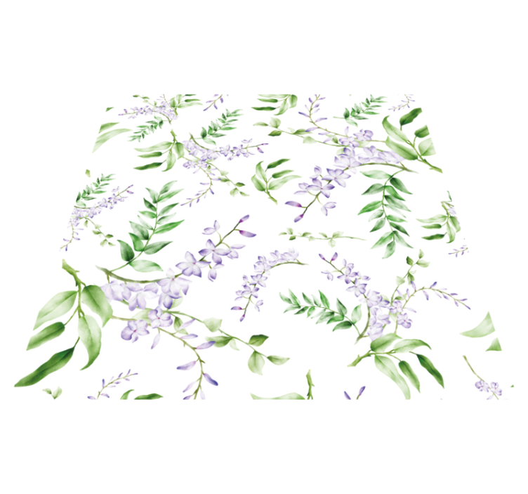 Floral vinyl rug with lavender window motif - TenStickers