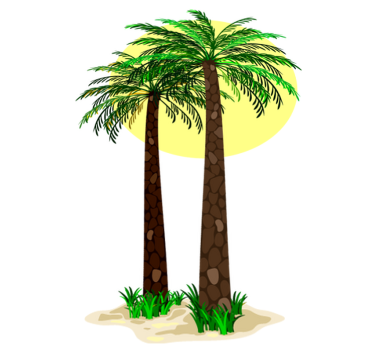 Tropical palm trees floral vinyl rug - TenStickers