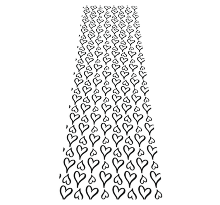 Black illustrated heart icons bedroom vinyl rug - TenStickers