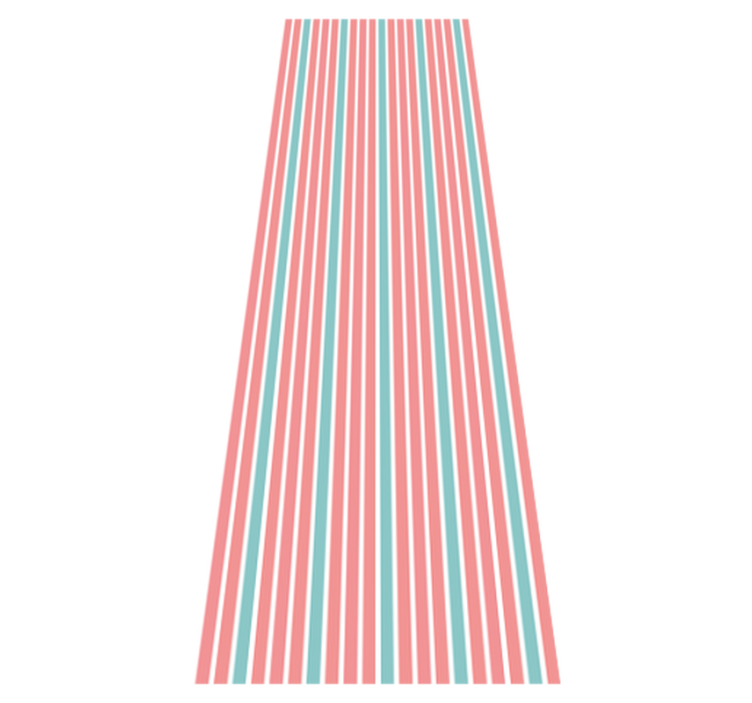 Bedroom vinyl rug in retro blue and pink design - TenStickers