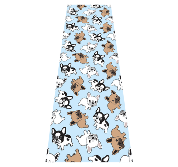 Bedroom vinyl rug with french bulldog design - TenStickers