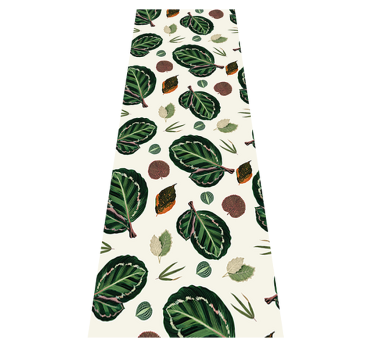 Bedroom vinyl rug with green red maranta leaves - TenStickers
