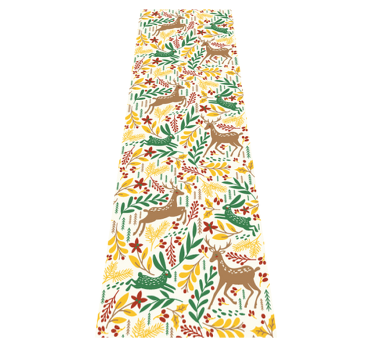 Bedroom vinyl rug with gray deer and yellow flowers - TenStickers