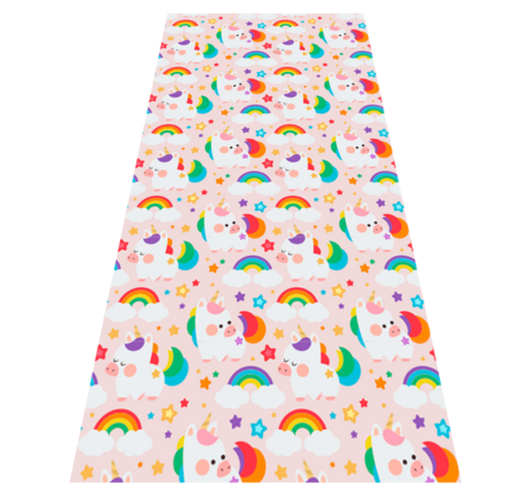 Bedroom vinyl rug with hand-drawn colorful horses - TenStickers