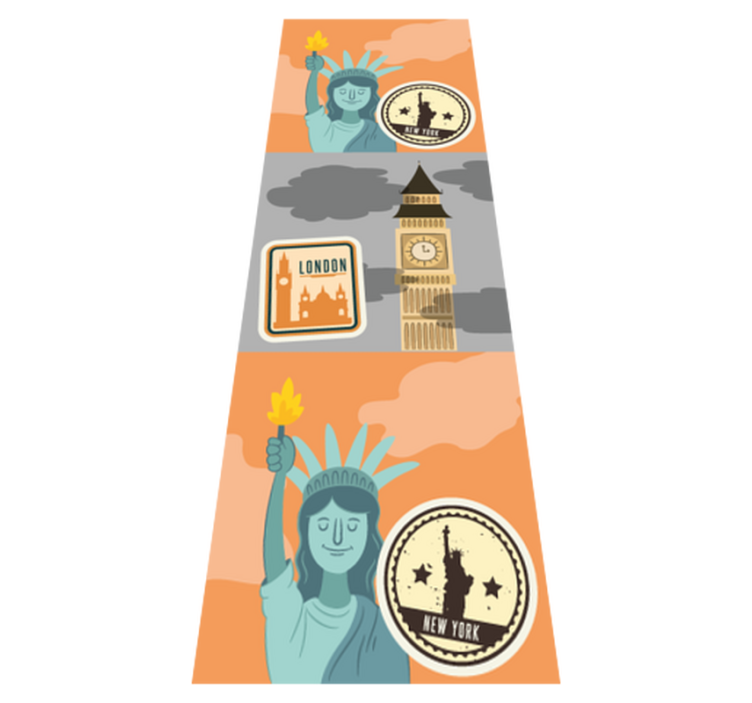 Bedroom vinyl rug nyc and london collage - TenStickers