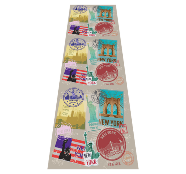 Old nyc collage bedroom vinyl rug - TenStickers