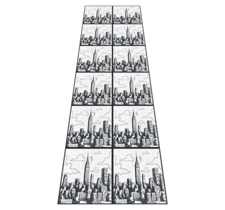 Bedroom vinyl rug nyc sketch collage design - TenStickers