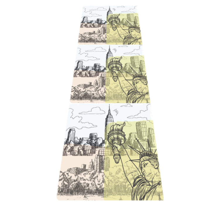 Bedroom vinyl rug vintage oldschool nyc collage - TenStickers