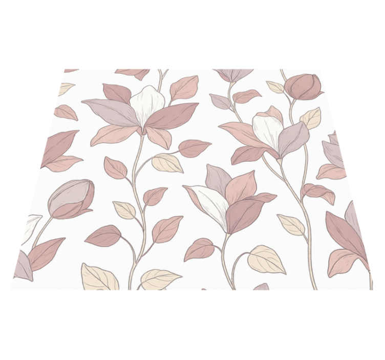 Pink floral bedroom vinyl rug - TenStickers