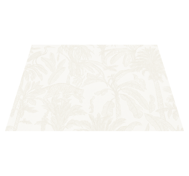 Light beige jungle bedroom vinyl rug - TenStickers